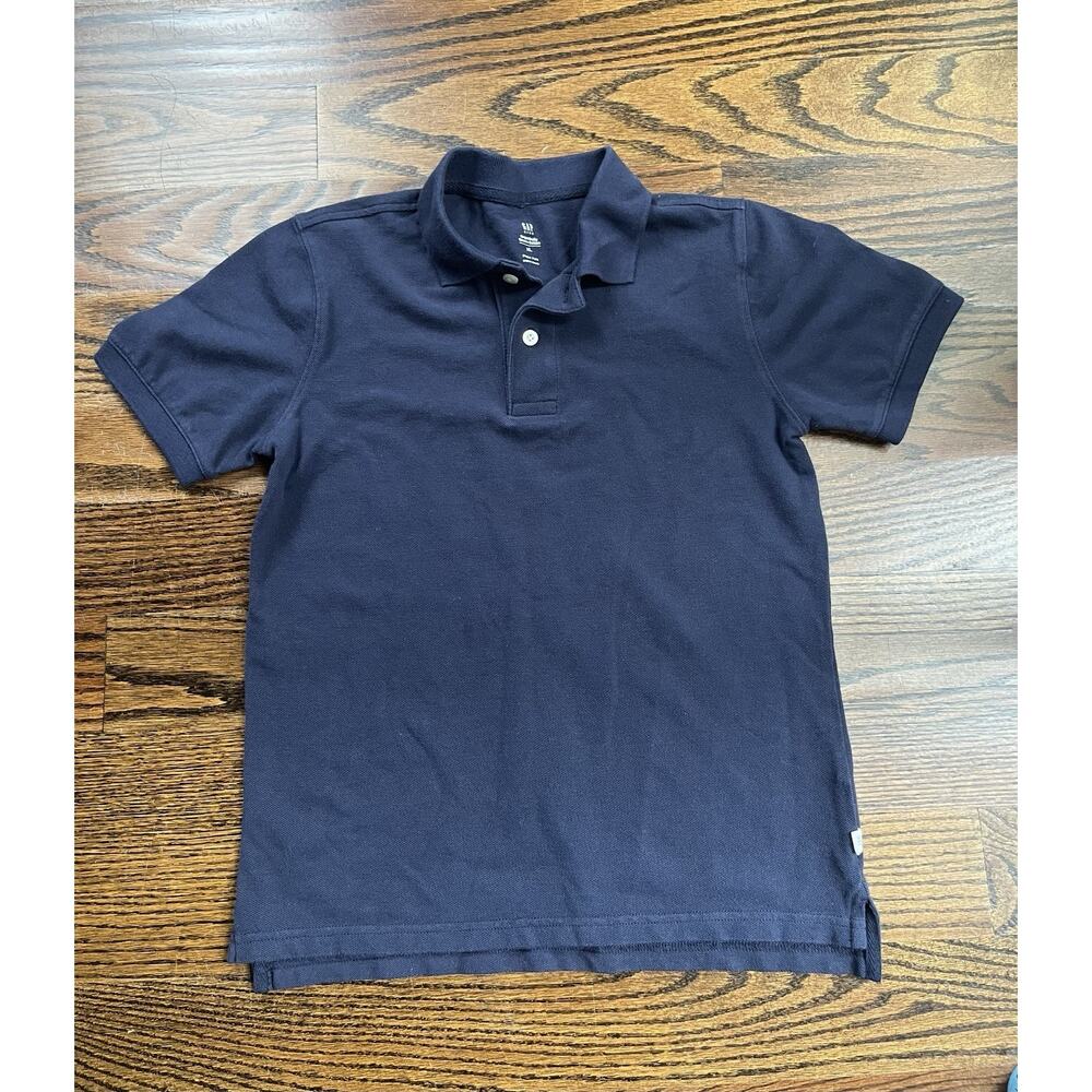 Gap boys collared polo Tshirt Sz. XL navy organic cotton NWOT